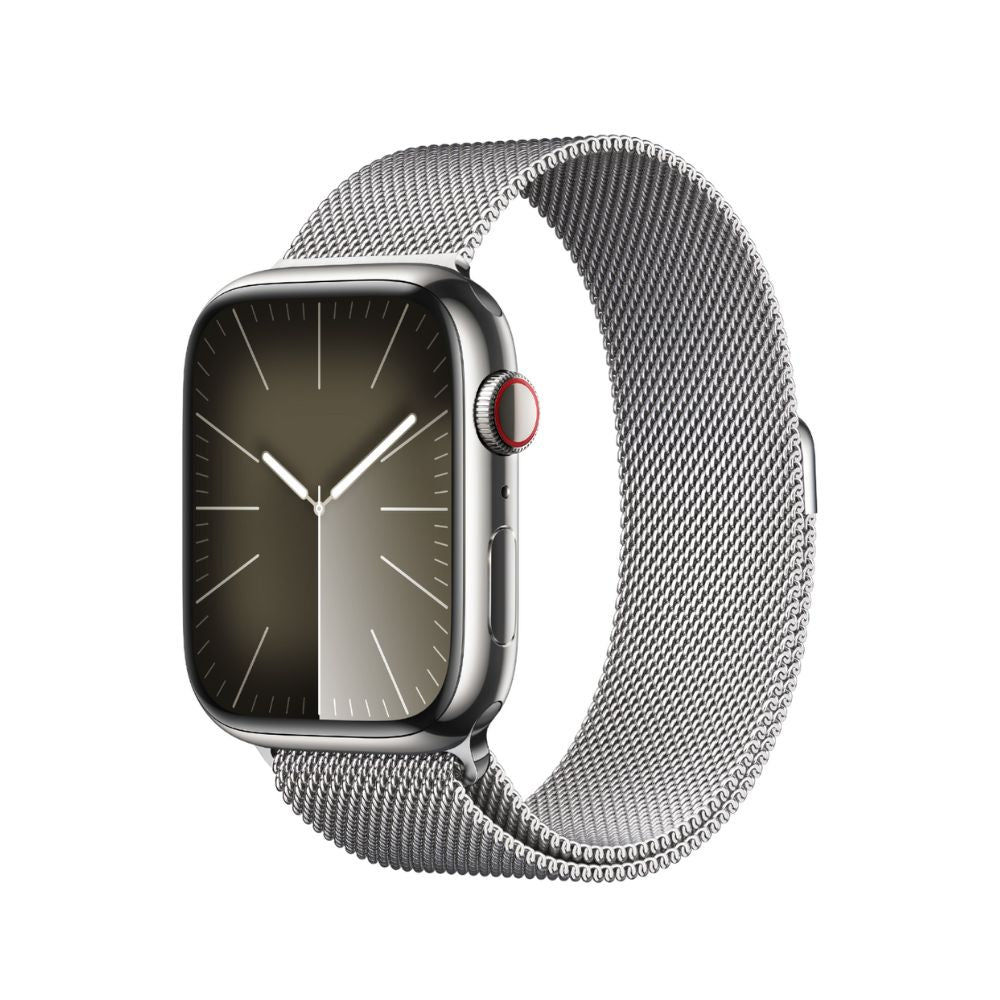 Apple Watch Series (GPS Cellular) 45mm Silver Stainless Steel Case with Silver Milanese Loop M/L MRMQ3LL/A