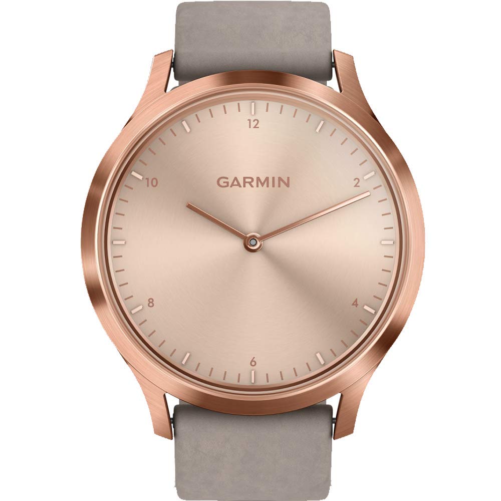 Garmin vivomove HR Premium Watch Rose Gold with Gray Suede Band 01 R3NEW