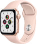 Apple Watch SE (GPS, 44mm) - Gold Aluminum Case with Pink Sand Sport Band (Renewed)