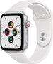 Apple Watch SE - GPS + Cellular - 40mm Aluminum Case Silver - White Sport Band