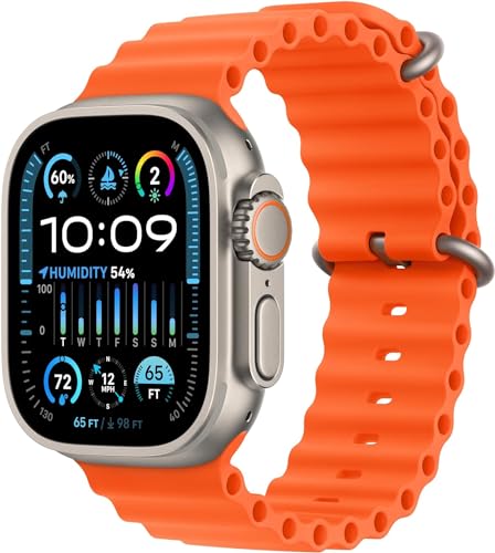 Apple Watch Ultra 2 (GPS + Cell) 49mm Titanium Case w/ Orange Ocean Band (NO Blood Oxygen) - MREH3LW/A