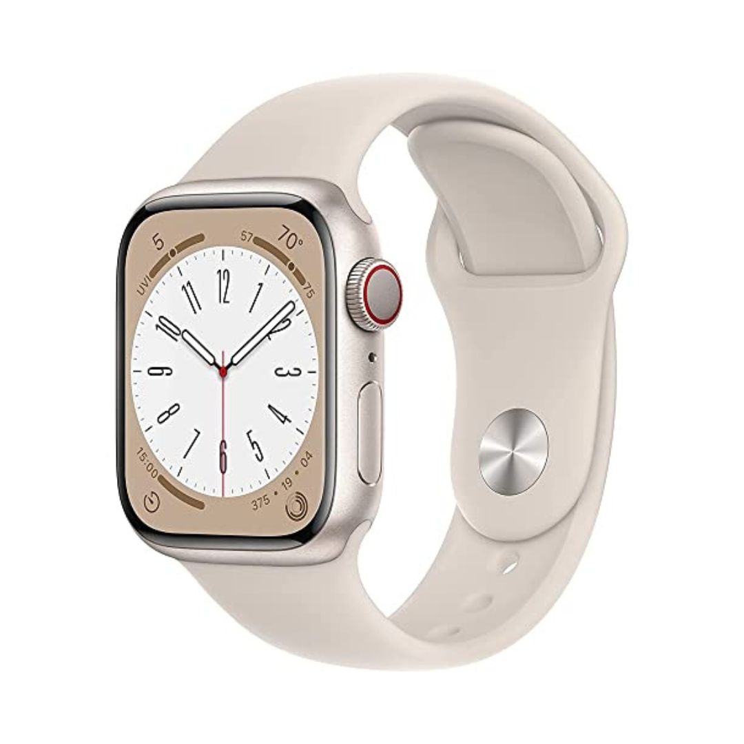 Apple Series 8 GPS+Cel 41mm Aluminum Case Starlig Sport Band - Starlight - MNV03LL/A