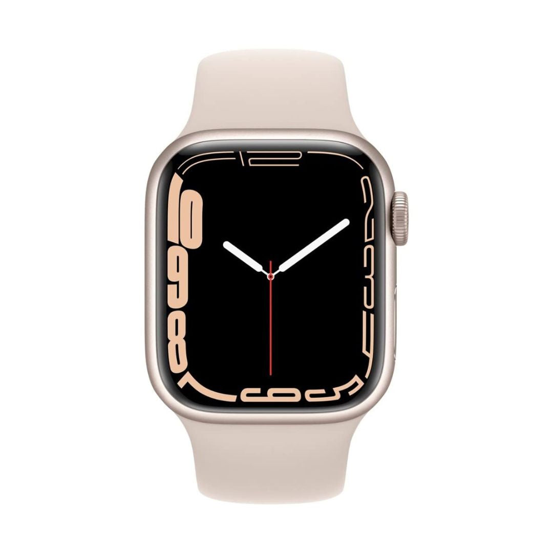 Apple Watch Series 7 (GPS + Cellular, 41mm) Starlight Aluminum Case with Starlight Sport Band - MKH83LL/A
