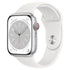 Apple Watch Series 8 (GPS + Cellular, 45MM) - Silver Aluminum Case with M/L White Sport Band  - MP4W3LL/A
