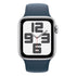 Apple Watch SE 2nd Gen (GPS+Cell) – 40mm Silver Aluminum Case with Storm Blue Sport Band (M/L) – MRGL3LL/A (2022)