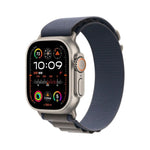 Apple Watch Ultra 2 (GPS + Cellular) 49mm Titanium Case with Blue Alpine Loop - Medium - Titanium - MREP3LL/A