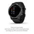 Garmin vivoactive 4 GPS Smart Watch in Slate Stainless Steel Bezel Black - 010-02174-11