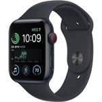 Apple Watch SE 2nd Generation (GPS+Cellular) 44mm Aluminum Case with Midnight Sport Band - M/L
