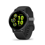 Garmin Vivoactive 5 42mm Slate Aluminum Bezel with Black Case and Black Silicone Band - 010-02862-10