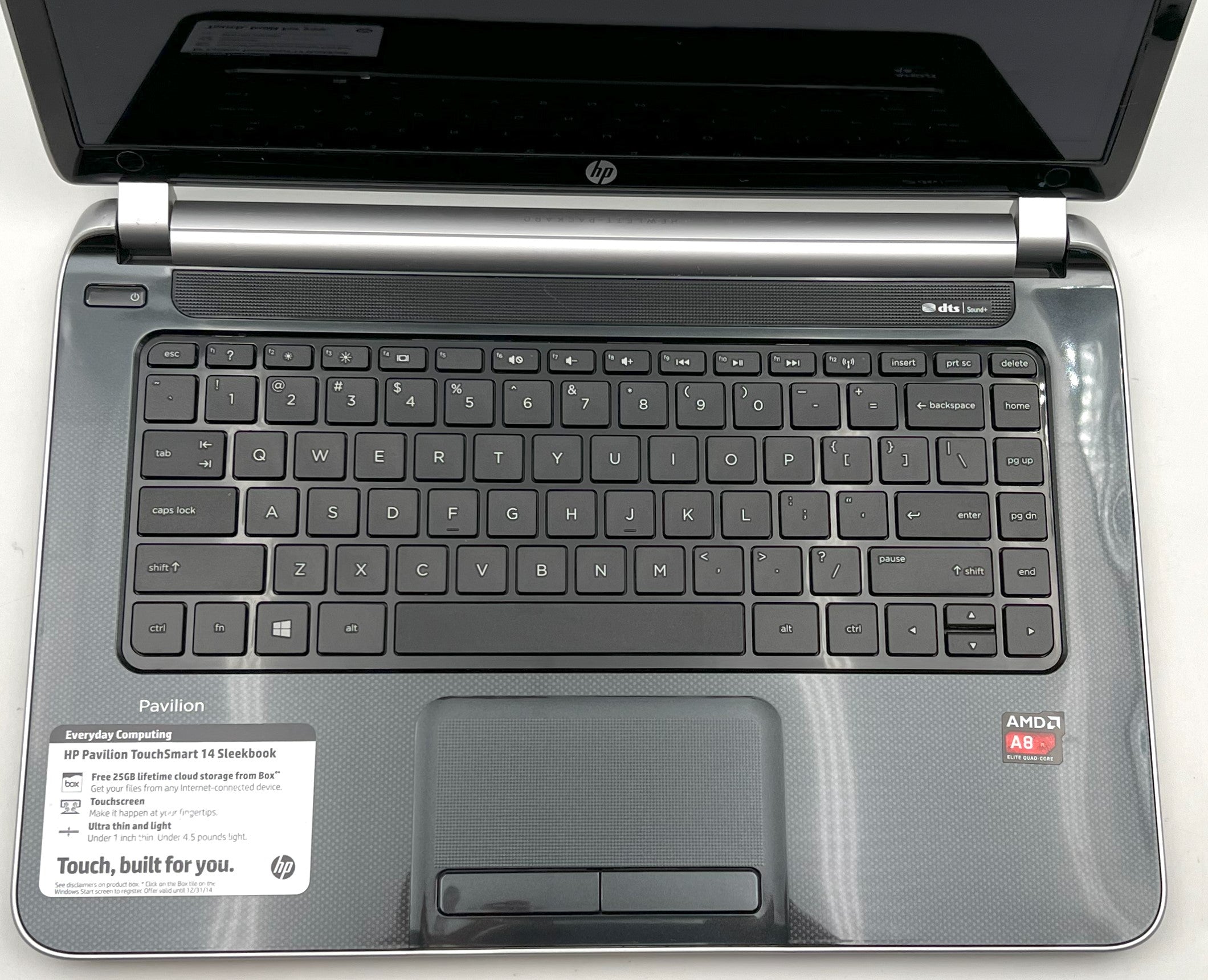 HP Pavilion Sleekbook - 14" WXGA Touch - A8-5545M - 6GB RAM - 640GB HDD - Silver/Black