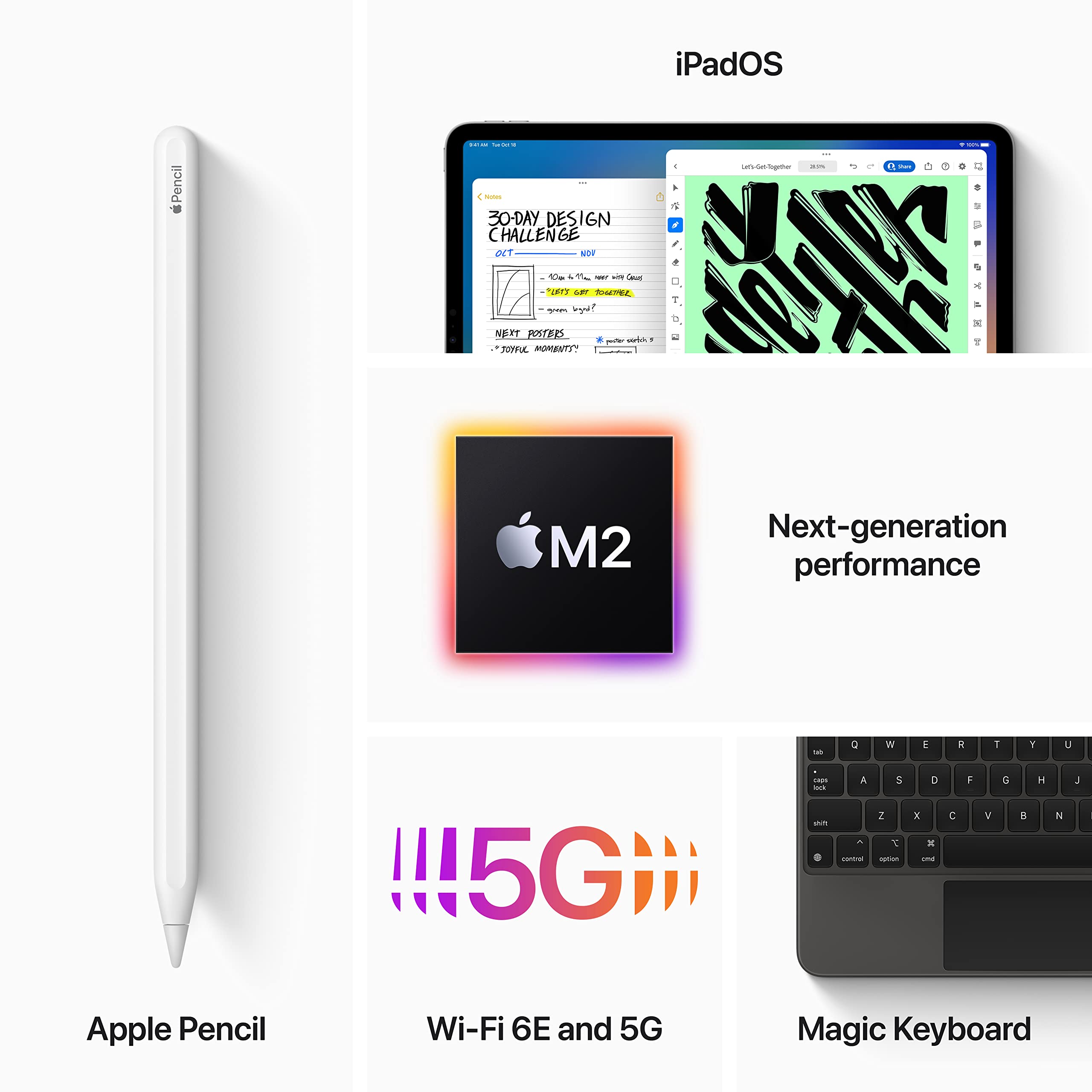 Apple iPad Pro (11-inch, 4th Gen, 2022) – M2 Chip – 512GB – Wi-Fi + Cellular – Silver – MP5D3LL/A