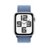 Apple Watch SE 2nd Generation (GPS + Cellular) 44mm Silver Aluminum Case with Winter Blue Sport Loop - MRHL3LL/A