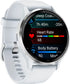 Garmin Venu 3 GPS Smartwatch – 45mm Silver Stainless Steel Bezel with Whitestone Case and Silicone Band – 010-02784-00