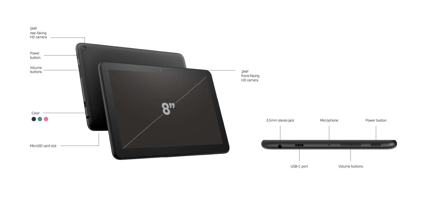 Amazon Fire HD 8 10th Generation - 8" - Tablet - 32GB - Black - B07TMJ1R3X-