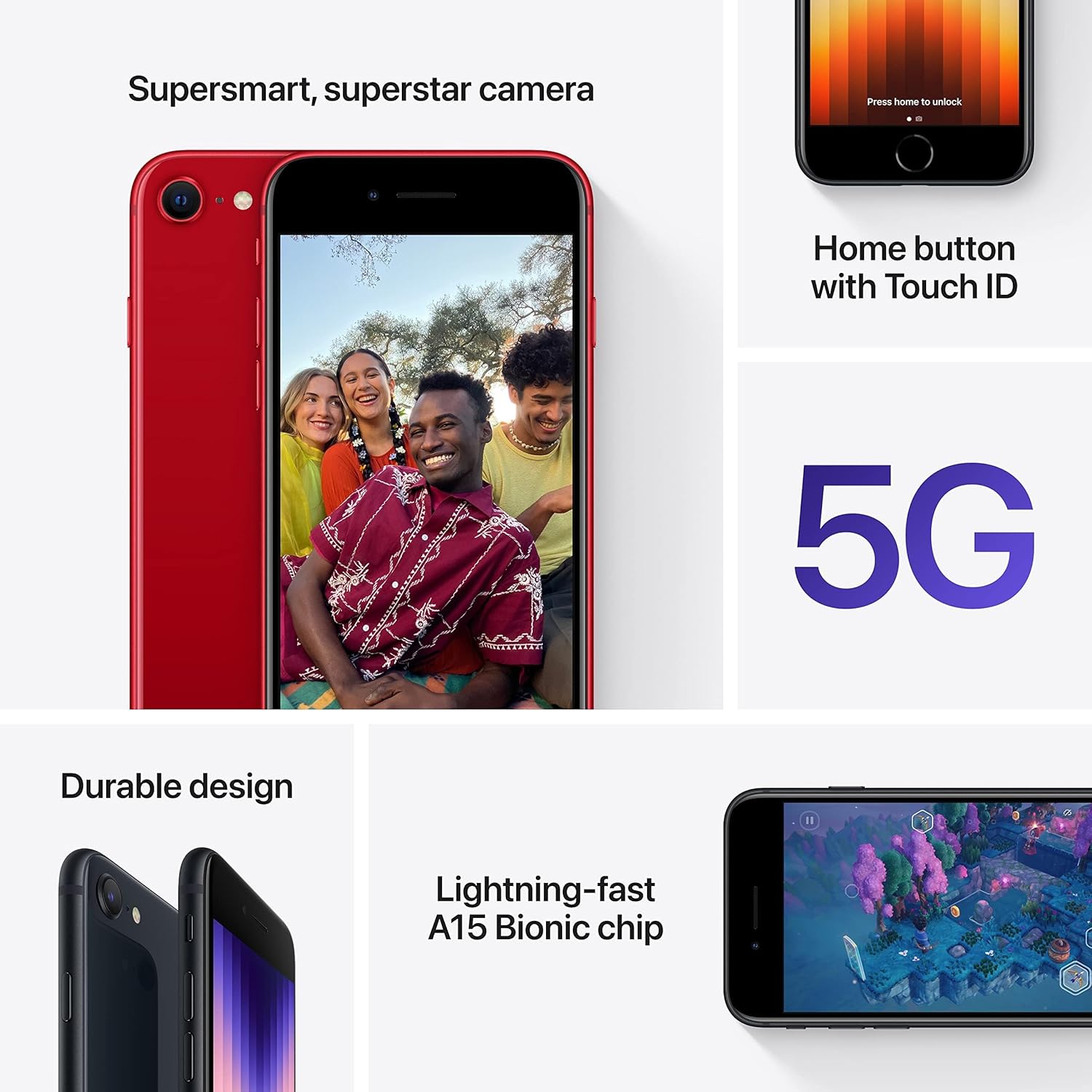 Spectrum Apple iPhone SE 3rd Gen - 64GB - Midnight - MMX53LL/A-SPEC