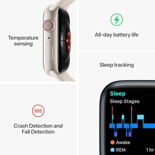 Apple Watch Series 9 (GPS + Cellular) 45mm Graphite Stainless Steel Case with Midnight Sport Band -