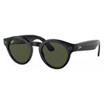 Ray-Ban Stories Round - 48-23mm - Glossy Black w/ G-15 Dark Green Lenses