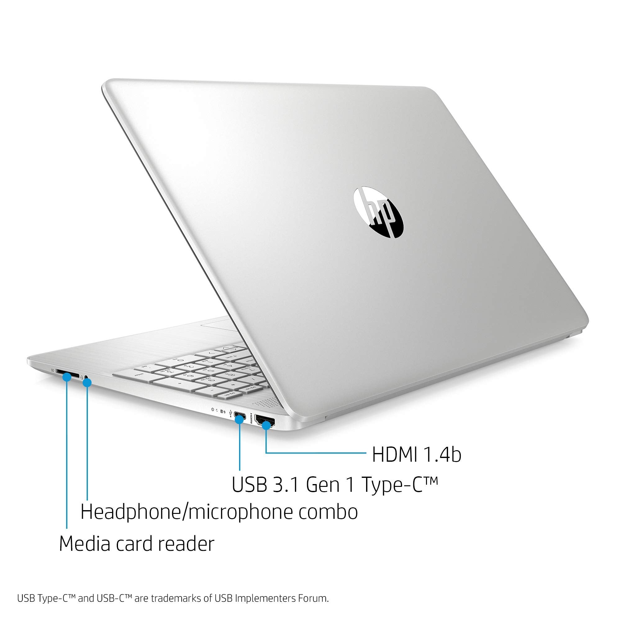 HP Notebook HD - i3-1005G1 - 4GB RAM - 128GB SSD - Natural Silver - 15-dy1024wm