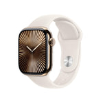 Apple Watch Series 10 (GPS+Cell) 42mm Gold Titanium Case with Starlight Sport Band - M/L
