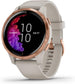 Garmin Venu 43mm Rose Gold Stainless Bezel w/ Sand Case and Band -010-02173-21