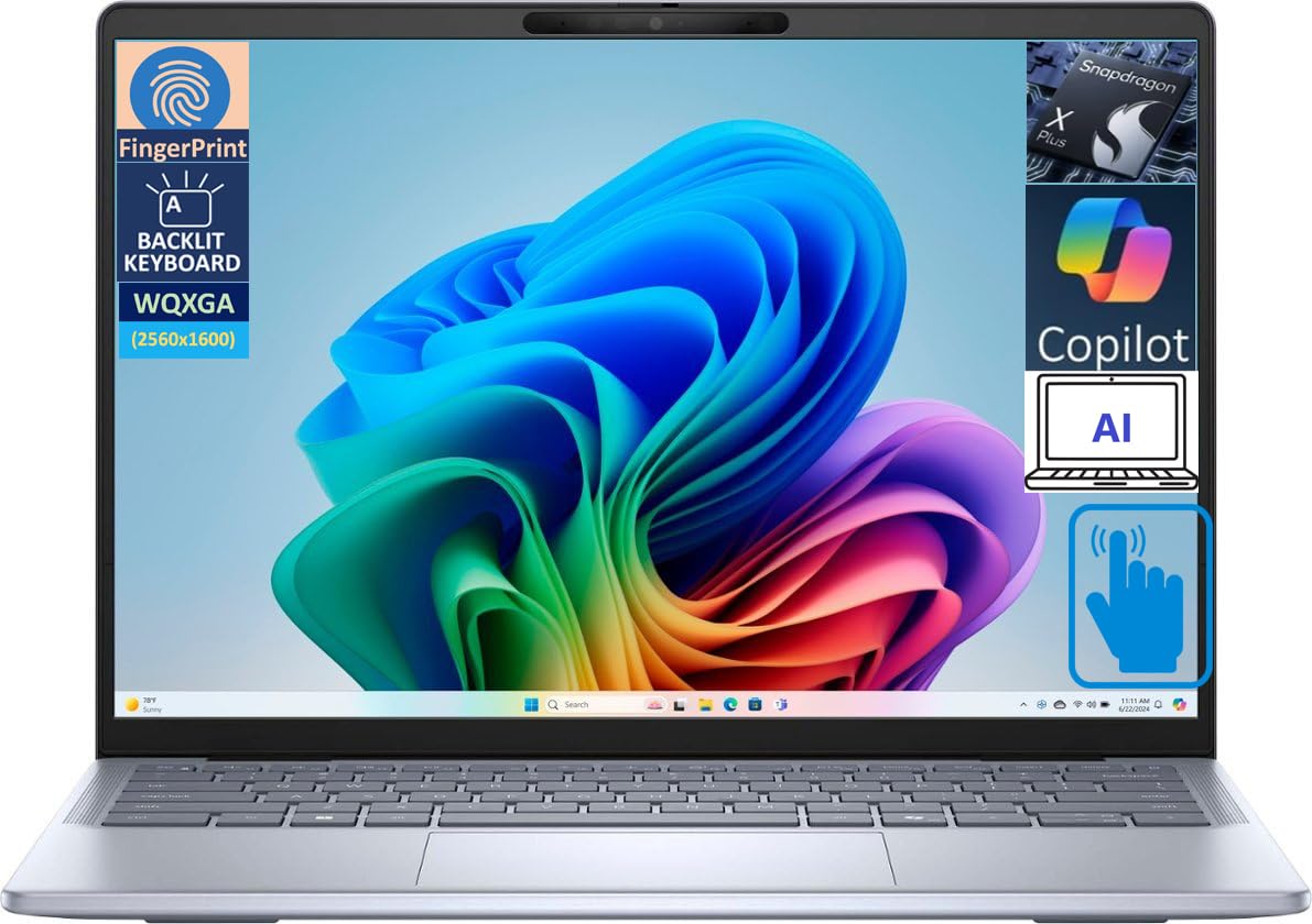 Dell - Inspiron 14 Plus 14 QHD Touch Screen Laptop - Snapdragon X Plus Copilot+ PC with 16GB Memory
