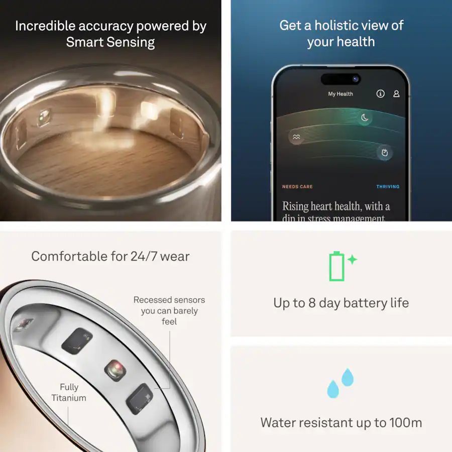 Oura - Ring 4 - Smart Ring - Size 8 - Rose Gold