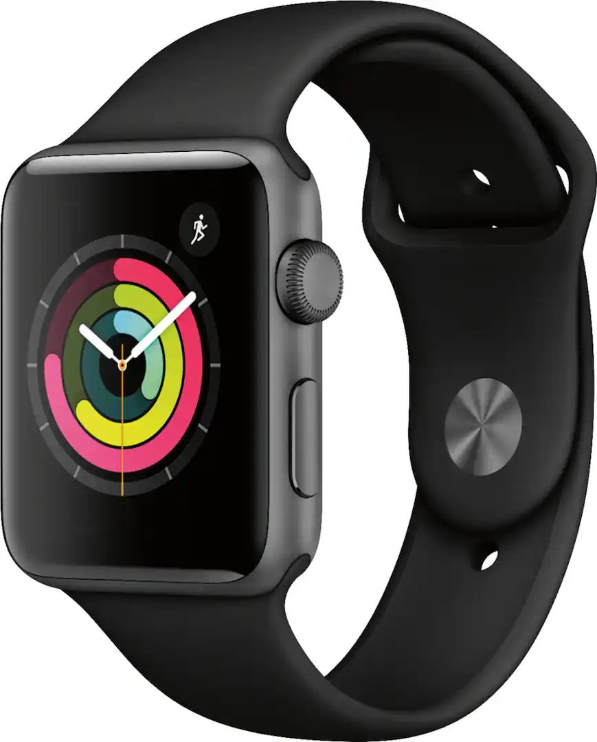 Apple Watch Series 3 GPS 42mm Space Gray Black Sport Band - MTF32LL/A