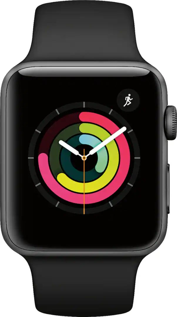 Apple Watch Series 3 GPS 42mm Space Gray Black Sport Band - MTF32LL/A