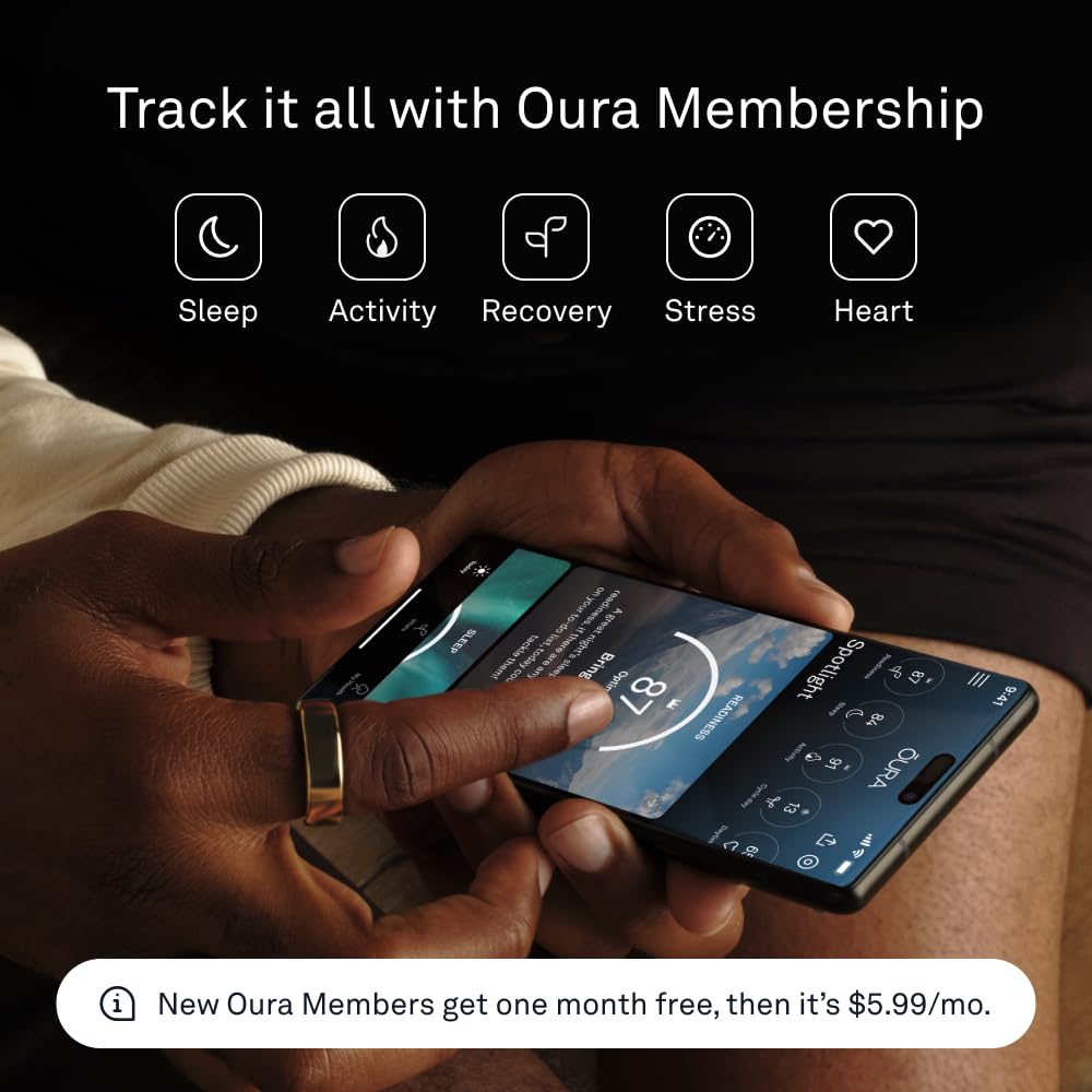 Oura Ring Gen3 - Heritage - Size Before You Buy - Size 8 - Black - JZ90-1001-08