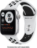 Apple - Watch Nike Series 6 (GPS + Cellular) 44mm Silver Aluminum Case with Pure Platinum/Black Nike