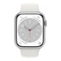Apple Watch Series 8 (GPS + Cellular, 45MM) - Silver Aluminum Case with M/L White Sport Band  - MP4W3LL/A