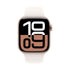 Apple Watch Series 10 - (GPS + Cellular) - 42mm Rose Gold Aluminum Case with Light Blush Sport Band - S/M - MWX93LW/