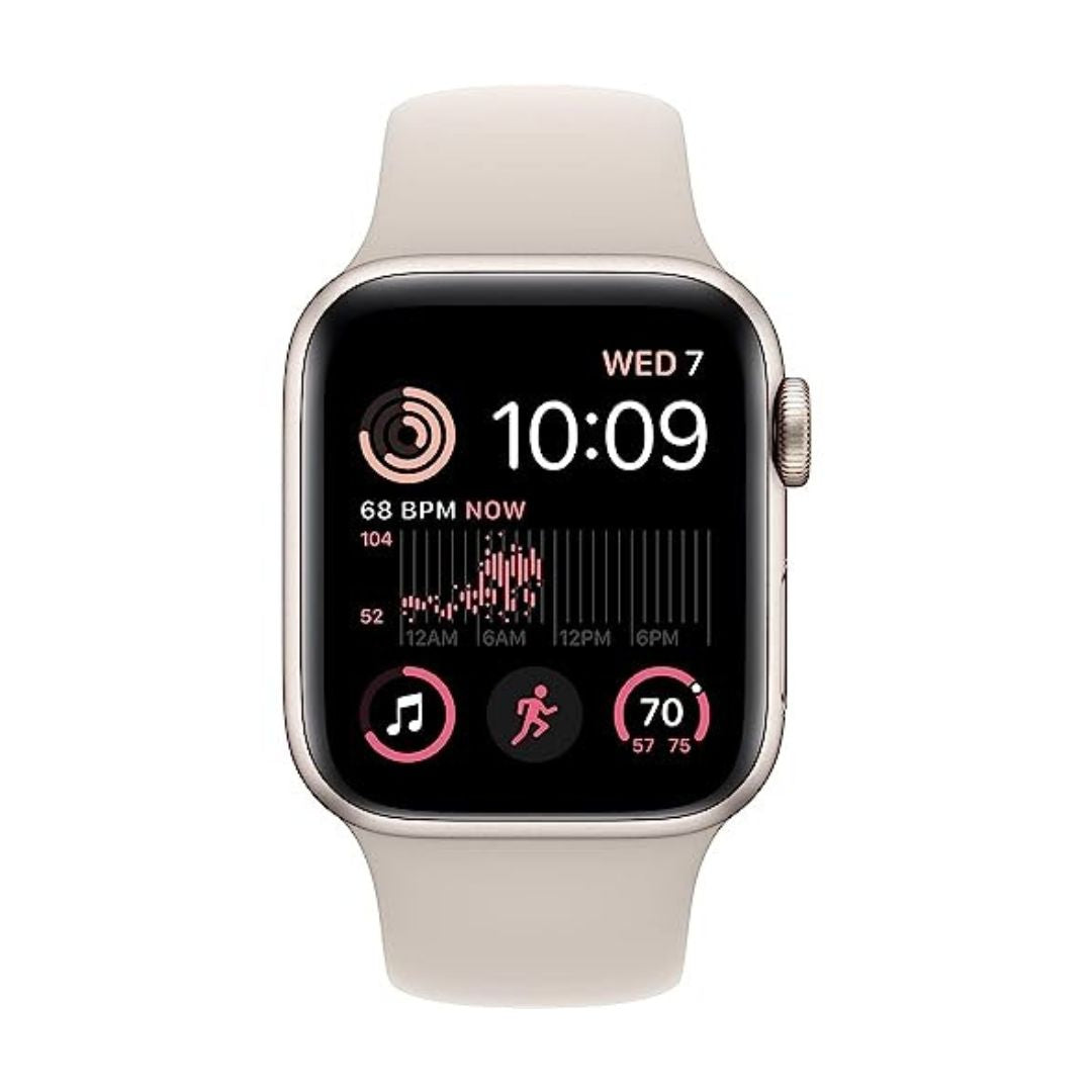 Apple Watch SE 2nd Gen GPS+Cel 44MM Aluminum Case Starlight Sport Band Starlight - MNTX3LL/A