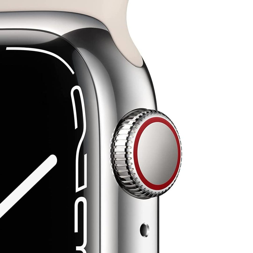 Apple Watch Series 7 (GPS + Cellular, 41mm) Starlight Aluminum Case with Starlight Sport Band - MKH83LL/A
