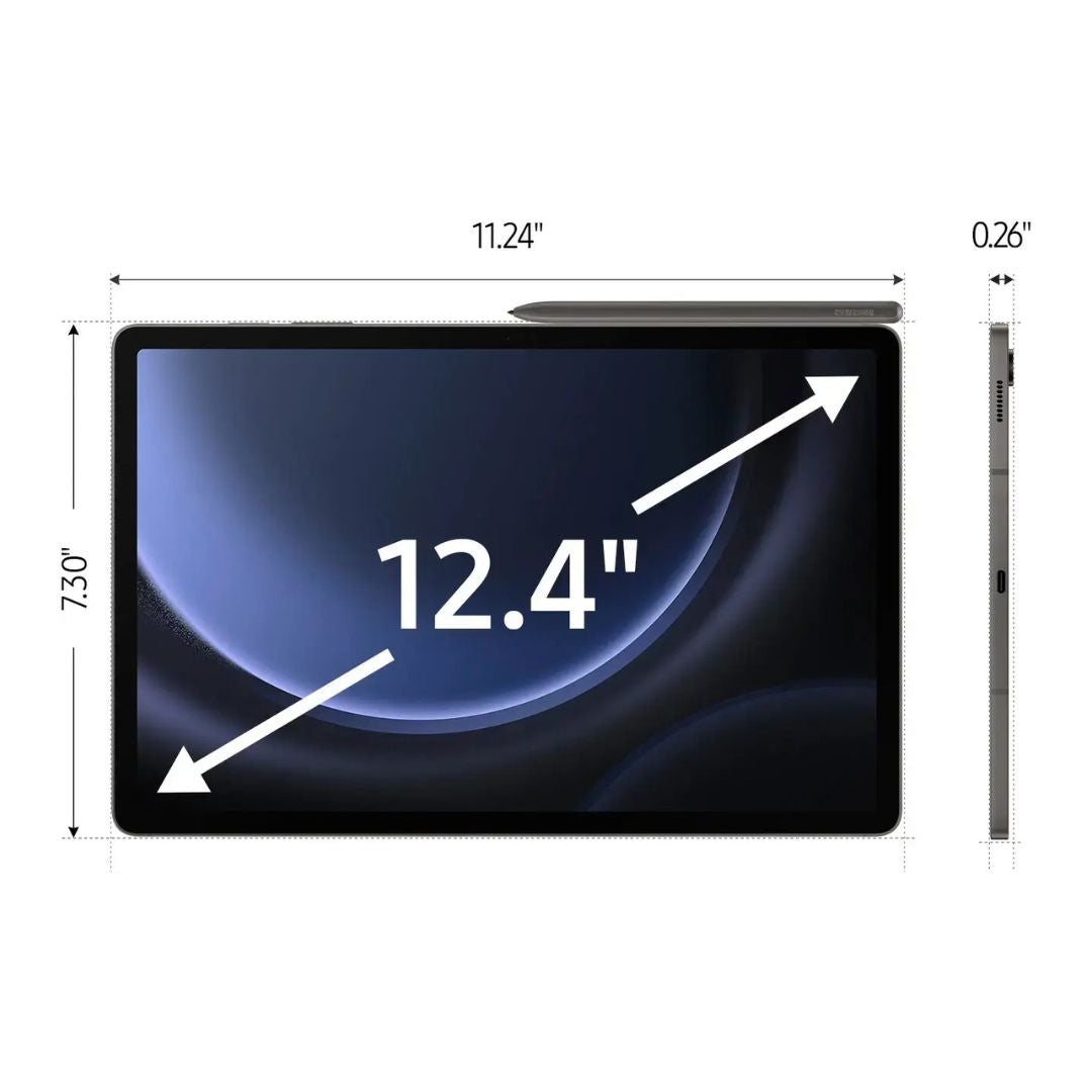 Samsung - Galaxy Tab S9 FE+ - 12.4" 256GB - Wi-Fi - with S-Pen - Gray