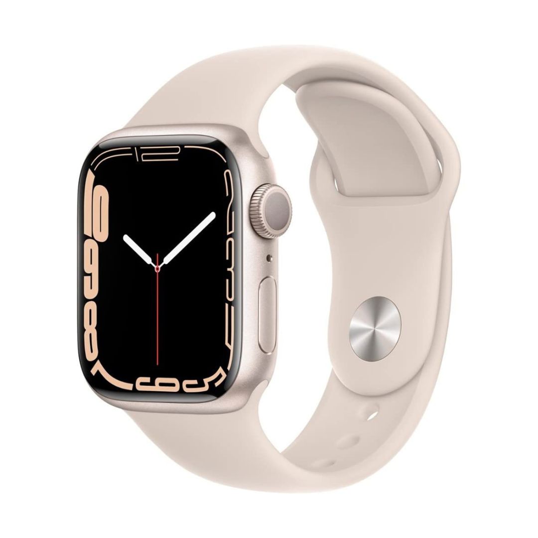 Apple Watch Series 7 (GPS + Cellular, 41mm) Starlight Aluminum Case with Starlight Sport Band - MKH83LL/A