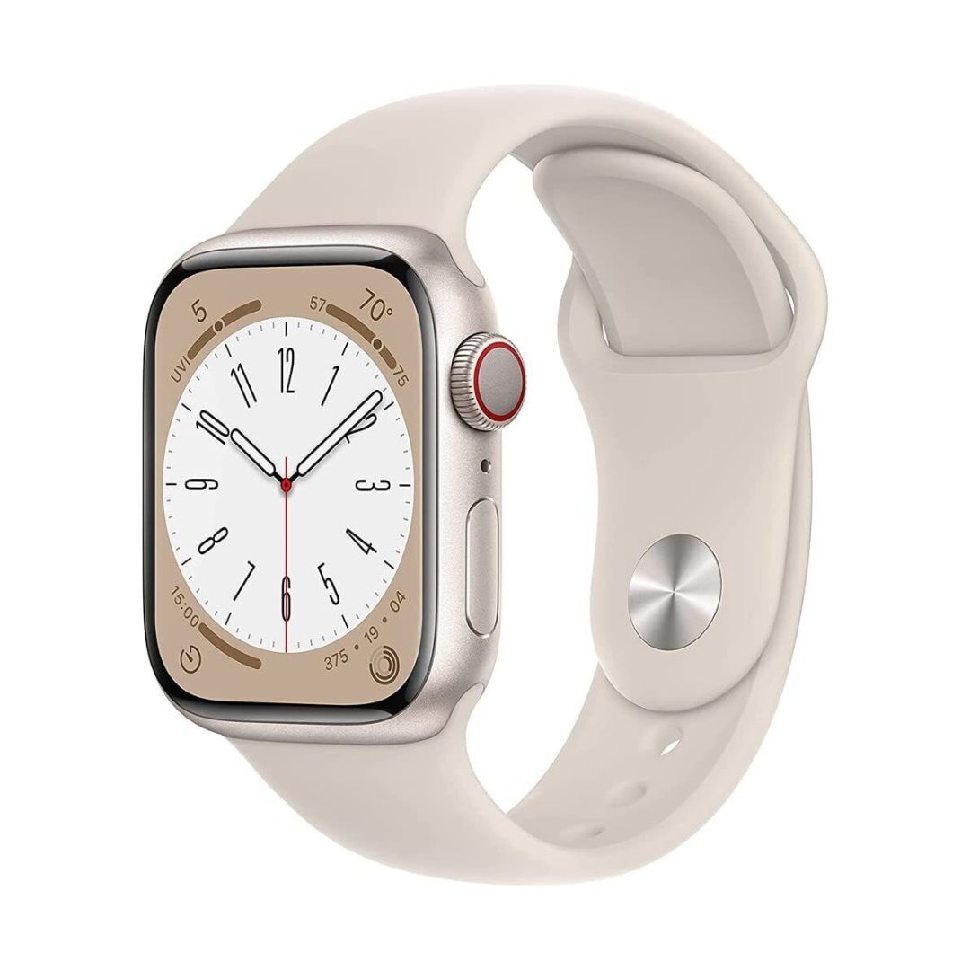 Apple Series 8 GPS+Cel 41mm Aluminum Case Starlig Sport Band - Starlight - MNV03LL/A