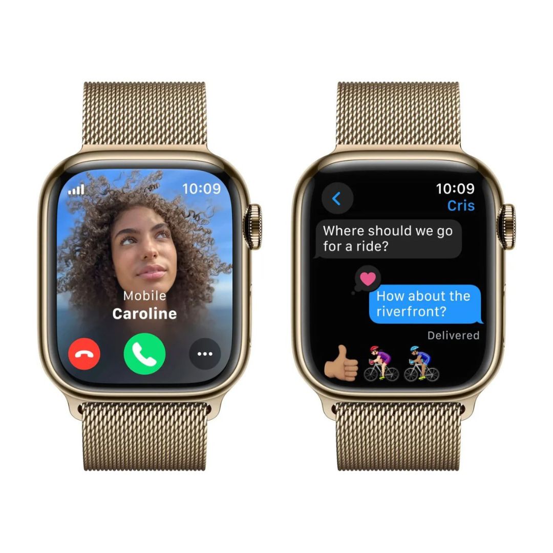 Apple Watch Series 9 (GPS+Cell) 41mm Case w/ Gold Milanese Loop - MRJ73LW/A