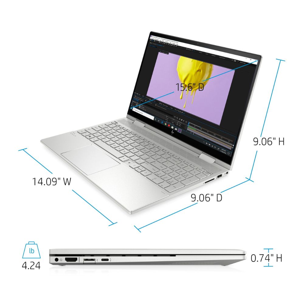 HP Envy x360 - FHD Touch - i5-1135G7 - 8GB RAM - 512GB SSD - Silver