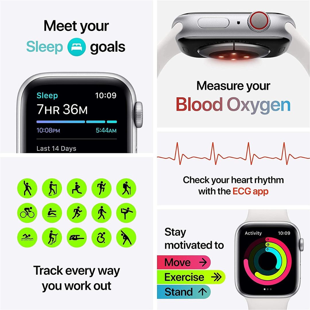 Apple Watch Series 6 (GPS + Cellular, 40mm) - Space Gray Aluminum Case with Black Sport Band - M02Q3LL/A