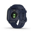 Garmin Venu Sq Music Edition GPS Smartwatch – 33mm Navy Case with Light Gold Bezel – 010-02426-02