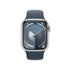 Apple Watch Series 9 (GPS + Cellular) 41mm Silver Aluminum Case with Storm Blue Band - M/L - MRHW3LL/A