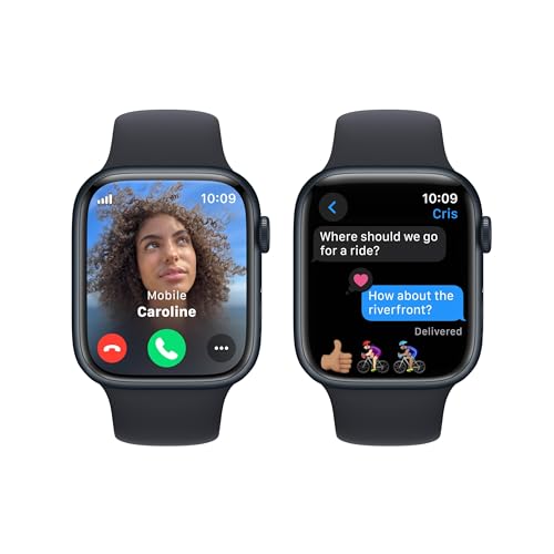 Apple Watch Series 9 GPS + Cellular 45mm Midnight Aluminum Case with Midnight Sport Band - M/L - MRMD3LW/A