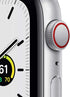 Apple Watch SE - GPS + Cellular - 40mm Aluminum Case Silver - White Sport Band