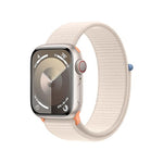 Apple Watch Series 9 (GPS + Cellular) 41mm Aluminum Case with Starlight Sport Loop - Adj - Starlight