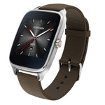ASUS - ZenWatch 2  Smartwatch Stainless Steel plate w/ Brown band - WI501Q-1B-GB2
