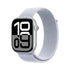 Apple - Watch Series 10 (GPS+Cellular) 46mm Aluminum Case with Blue Cloud Sport Loop - Silver - (2024)
