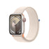 Apple - Watch Series 9 GPS + Cellular 41mm Starlight Aluminum Case with Starlight Sport Loop - MRHQ3LW/A
