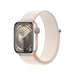 Apple - Watch Series 9 GPS + Cellular 41mm Starlight Aluminum Case with Starlight Sport Loop - MRHQ3LW/A