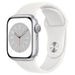 Apple Watch Series 8 (GPS) 41mm  Aluminum Case with White Sport Band - S/M - Silver